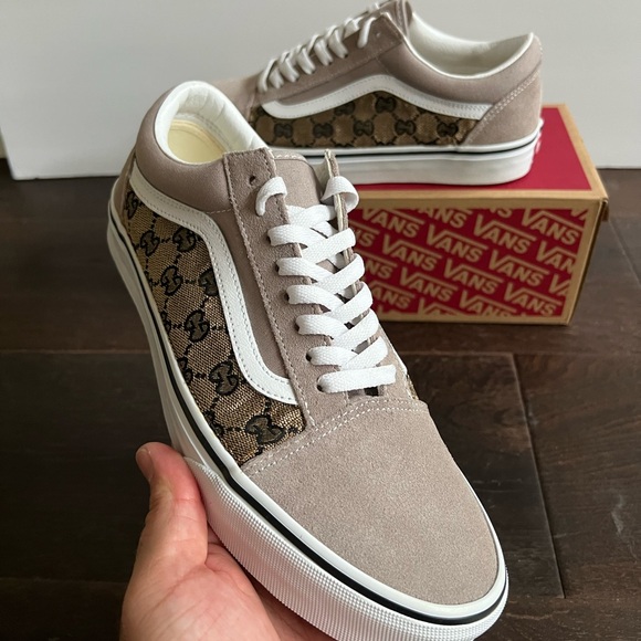 Custom Gucci Vans Hand Stitched Brown GG - Picture 7 of 15